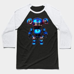 Baby Blue Robot Baseball T-Shirt